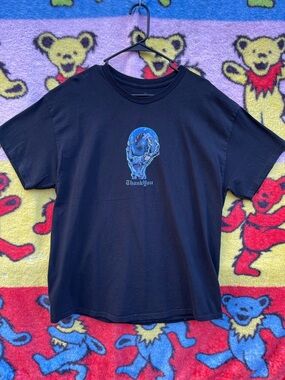 Thank You X-Large Navy Graphic T-Shirt Earth Hands